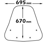 Parabrezza Isotta Classic per Peugeot Lxr 125 / 200 Anni dal 2009 al 2014 - Kit Completo Cod. Cls2543 Con Supporto A/528