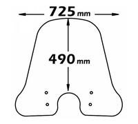 Parabrezza Isotta Media Protezione 490x725x3 Per Piaggio Vespa Lx 50 2005 > 2014