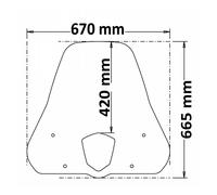 Parabrezza Isotta Media Protezione 500x710x Per Sym Symphony St 125 2021 > 2024