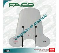 PARABREZZA LASTRA PARAVENTO ALTO TRASPARENTE CON ATTACCHI ASTE FACO MBK FLIPPER