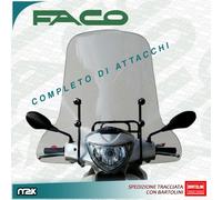 PARABREZZA LASTRA PARAVENTO COMPLETO ATTACCHI ASTE FACO PER PIAGGIO FLY 3V IE
