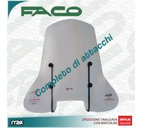 PARABREZZA LASTRA PARAVENTO TRASPARENTE ATTACCHI PER PIAGGIO ZIP FAST RIDER 50