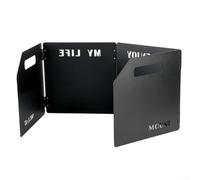 Parabrezza leggero e pieghevole per bruciatore a gas da campeggio con posizionamento sicuro e sistema di gestione del flusso d'aria (nero)