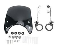 Parabrezza Moto Parabrezza Universale Moto Deflettore Parabrezza Copertura Faro Regolabile a 180° per Forcella Ruota Anteriore 1,5-1,6 Pollici (BLACK)