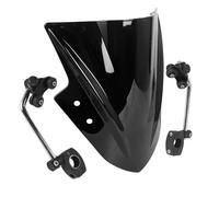 Parabrezza Moto Spoiler,DEFLETTORI ARIA Deflettori parabrezza per moto in plastica ABS a 4 colori, adatti per Kawasaki Ninja 250 300 2013-2017 Spoiler per parabrezza(Black with Bracket)