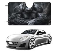 Parabrezza nero Gorilla parasole per auto, berlina, SUV, camion, universale, riflettente, parasole per finestrini anteriori, parasole pieghevole, blocca i raggi UV e mantiene l'interno fresco, 139,7 x
