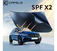 Parabrezza per auto a doppio strato parasole parasole pieghevole per auto parabrezza anteriore parasole ombrello con visiera parasole con manico pieghevole