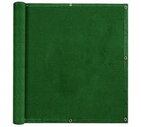 Parabrezza per balconi esterni, 80 x 1000 cm, resistente ai raggi UV, con fascette per cavi, per terrazza, giardino, piscina e patio, soluzione verde