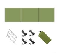 Parabrezza per esterni, per campeggio, escursionismo, barbecue, picnic, cucina, con aste stabili, corde e picchetti per spiaggia o campeggio sull'erba (tipo C verde)