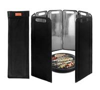 Parabrezza per fornello da campeggio - Schermo portatile pieghevole, schermo resistente al calore, barriera per cucinare all'aperto, stabile protezione dalla fiamma in metallo | Accessorio essenziale