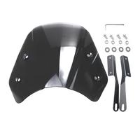 Parabrezza per moto, scooter, deflettore aerodinamico, design aerodinamico, struttura in ferro ABS, nero grigio trasparente, adatto per fari da 5-7 pollici, per uso Touring Road Trip