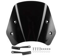 Parabrezza per motociclette, parabrezza universale per parabrezza parabrezza con staffa di montaggio per 5-7 pollici(nero)