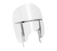 parabrezza Per Per Heritage Per Softail Classic FLSTC 2000-2017 Moto 17.5'' Trasparente Parabrezza Moto paravento(Chrome Bracket)