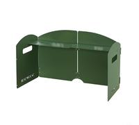 Parabrezza pieghevole in alluminio per fornello a gas per esterni per campeggio e barbecue, protegge la fiamma del bruciatore dal vento e migliora la stabilità di cottura (4 piastre verde)