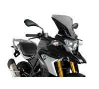 Puig 9879N Cupolino Touring alto e aerodinamico in acrilico CN da 4 mm con profilo arrotondato, zona superiore piatta e deflettori che migliorano la protezione, Nero