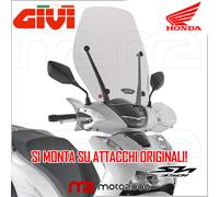 PARABREZZA SCHERMO LASTRA TRASPARENTE SU ATTACCHI ORIGINALI HONDA SH 125 150