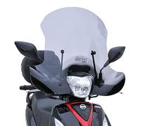 Parabrezza SYM SYMPHONY ST 125/200 2015-2016 - 2017-2018 - 2019 Ermax alto protezione maggiorata (51 cm) colore nero chiaro fume