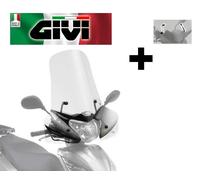 PARABREZZA TRASPARENTE COMPLETO DI ATTACCHI HONDA Vision 50-110 2015 2016 GIVI