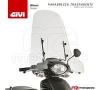 PARABREZZA TRASPARENTE CON ATTACCHI GIVI PER APRILIA SCARABEO 50 2014 AL 2020