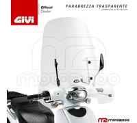 PARABREZZA TRASPARENTE GIVI PER APRILIA SCARABEO 50 100 2009 - 2012 CON ATTACCHI