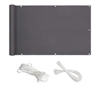 Parabrezza ventilato resistente alle intemperie per balcone, con corde di montaggio, per terrazza, veranda e cortile, colore grigio scuro