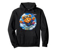 Paracadutismo Carino Coraggioso Teddy Bear Adventure Forme Mania Felpa con Cappuccio