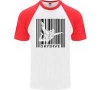 Paracadutismo Codice a Barre Skydive Caduta Libera Uomo S/S Baseball T-Shirt