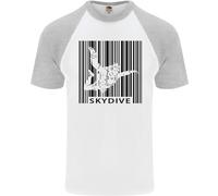 Paracadutismo Codice a Barre Skydive Caduta Libera Uomo S/S Baseball T-Shirt