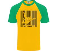 Paracadutismo Codice a Barre Skydive Caduta Libera Uomo S/S Baseball T-Shirt