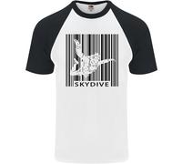 Paracadutismo Codice a Barre Skydive Caduta Libera Uomo S/S Baseball T-Shirt