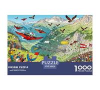 Paracadutismo con tuta volante in montagna Puzzle in Legno Impermeabile DIY Puzzles Da 1000 Pezzi Regali Per Adulti Colorati Giochi Educativi