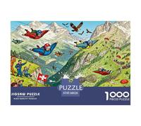 Paracadutismo con tuta volante in montagna Puzzle in Legno Impermeabile Puzzles Da 1000 Pezzi Per Adulti Sfidanti E Rompicapo Giochi Di Puzzle Impegnativi