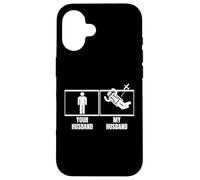 Paracadutismo Tuo Marito Mio Marito Moglie Divertente Skydiver Custodia per iPhone 16