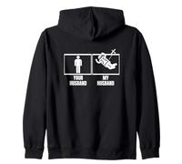 Paracadutismo Tuo Marito Mio Marito Moglie Divertente Skydiver Felpa con Cappuccio