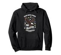 Paracadutista Eagle Heritage Military Veteran Patriot Pride Felpa con Cappuccio