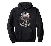 Paracadutista Eagle Heritage Military Veteran Patriot Pride Felpa con Cappuccio