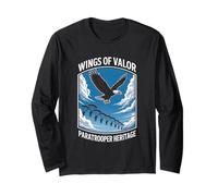 Paracadutista Eagle Heritage Military Veteran Patriot Pride Maglia a Manica