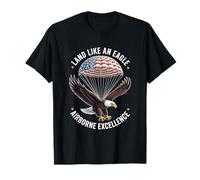 Paracadutista Eagle Heritage Military Veteran Patriot Pride Maglietta