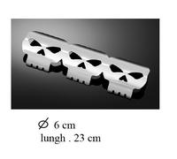 Paracalore universale cromato teschi marmitte moto custom diam. 6 cm lungh 23 cm