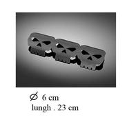 Paracalore universale nero teschi marmitte moto custom diam. 6 cm lungh 23 cm