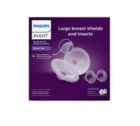 Coppe larghe per il seno (28mm) e inserti (26mm) per tiralatte elettrico indossabile Philips Avent, esclusive coppe per il seno SkinSense, compatibili con le coppette di raccolta, SCF552/11