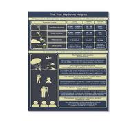 Parachute Physics Educational Canvas Wall Art Chart of Effects on Human Body G Forces Acceleration for Science Decor(Unframed,12X18inch(30X45cm))