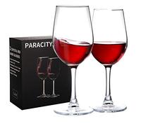 PARACITY Bicchieri da vino, regalo di Natale, in vetro trasparente, a stelo lungo, per vino rosso e bianco, 283,5 g (set da 2), regalo per la festa della mamma