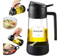 PARACITY Bottiglia dosatore per olio con fondo in silicone, spruzzatore e dispenser 2 in 1, bottiglia spray per olio da 500 ml, per cucinare, cucina, barbecue, friggitrice ad aria, insalata, cottura
