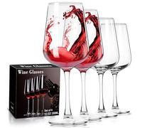 ParaCity Calici da vino, bicchieri da vino soffiati a bocca, vetro trasparente, con manico lungo per vino rosso e bianco, regali di Natale, bicchieri da vino rosso da 12 oz per donne, uomini