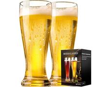 ParaCity Set da 2 Bicchieri da Birra 450 ml (0,45 l) - Bicchieri di Grano - Regalo per Uomini