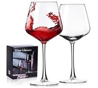 PARACITY Set di 2 Bicchieri da Vino in Cristallo Soffiato a Mano - per Vino Bianco e Rosso, Bordeaux - 473 ml