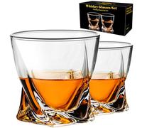 PARACITY Set di 2 bicchieri da whisky, bicchieri da cocktail vecchio stile, bicchieri da whisky da 10 once, bicchieri da bourbon, bicchieri da roccia per scotch, liquore, vodka, bourbon, regali da