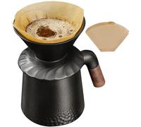 PARACITY Set di Caffettiera con Gocciolatoio Permanente in Ceramica e 40 Filtri per Caffè, Caffè e Tazza da Caffè, Macchina da Caffè Manuale per Tazza Singola, Ideale per Casa, Viaggi