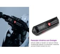 Paracolpi Cilindrico per Manubrio Cross Trial Enduro con Orologio UP DESIGN NERO